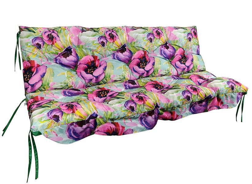 Матрас для гойдалки водовідштовхуючий eGarden WATERCOLOR FLOWERS 170x110x8 стьобаний 6211 фото