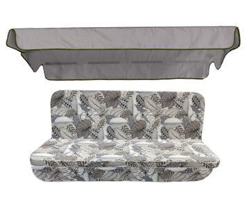 Комплект подушок для гойдалки eGarden NASTIA GRIS 170x110x6 сірий тент 120х200 5629 фото