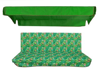Комплект подушок для гойдалки водовідштовхуючий eGarden RED SALVIA 170x110x6 зелений тент 120x200 5197 фото