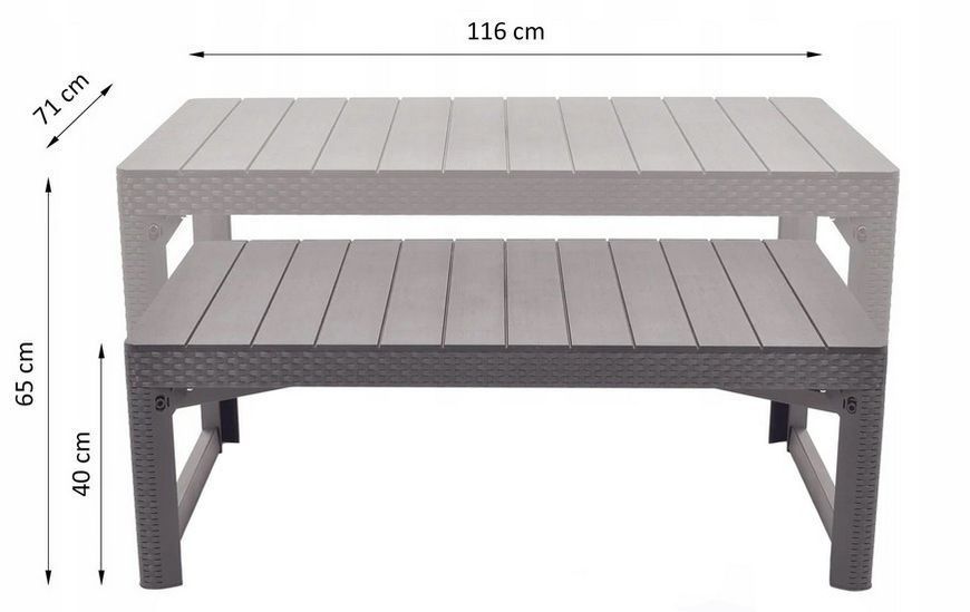 Стіл для саду пластиковий Keter Lyon rattan table 897957399 фото