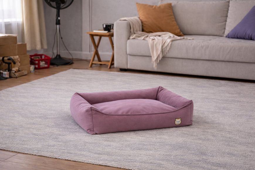 Лежак для собаки eGarden Velvet Lounge 90x70х22 велюр розовый кварц 6060 фото