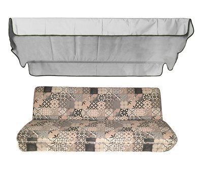 Комплект подушок для гойдалки eGarden Orfeo 170x110x6 сірий тент 120x200 4863 фото