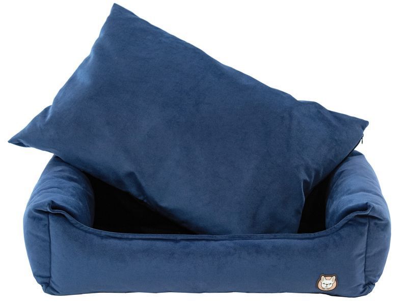Лежак для собаки eGarden Velvet Lounge 60x40х22 велюр gray violet светло-синий 6019 фото