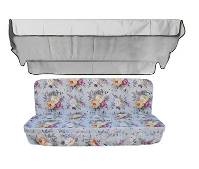 Комплект подушок для гойдалки eGarden Carolina 170x110x6 сірий тент 120x200 4866 фото