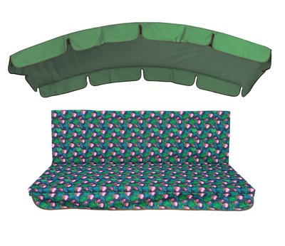 Комплект подушек для качелей водоотталкивающий eGarden WATERLILY 180x110x6 зеленый тент 120x210 5200 фото