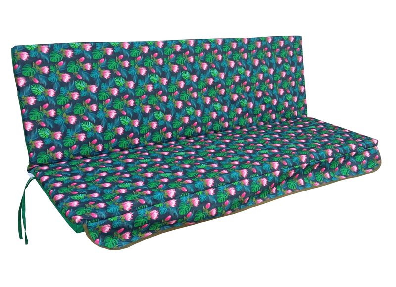 Комплект подушок для гойдалки водовідштовхуючий eGarden WATERLILY 180x110x6 зелений тент 120x210 5200 фото