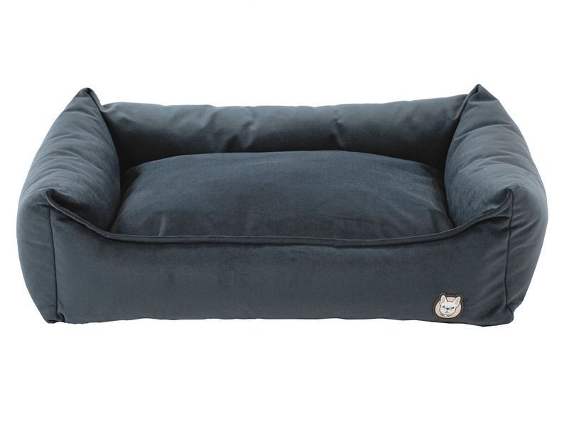 Лежак для собаки eGarden Velvet Lounge 60x40х22 велюр volcanic ash антрацит 6021 фото