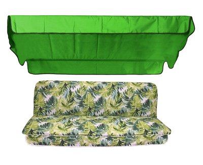 Комплект подушок для гойдалки eGarden Jungla 170x110x6 тент трава (яскраво-зелений) 120x200 4868 фото