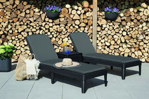 Шезлонг пластиковый Keter Jaipur Sun lounger, серый 897963102 фото