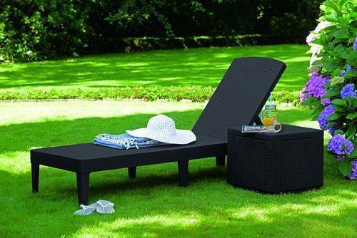Шезлонг пластиковый Keter Jaipur Sun lounger, серый 897963102 фото