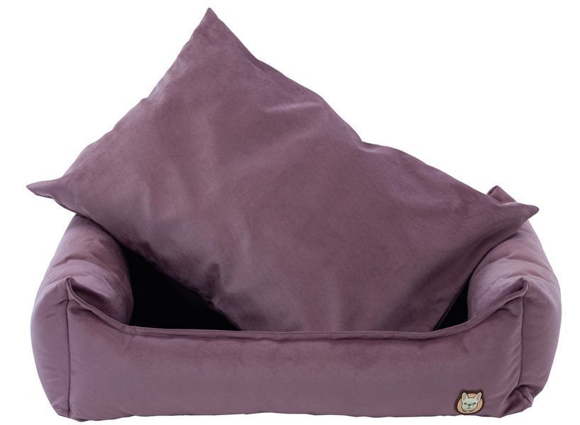 Лежак для собаки eGarden Velvet Lounge 60x40х22 велюр розовый кварц 6023 фото