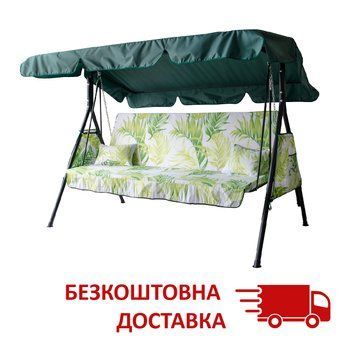 Садовые качели &laquo;Дача&raquo; (Бязь, Зеленые листья) 53179 фото