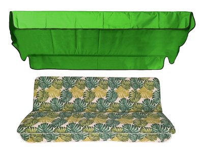 Комплект подушок для гойдалки eGarden Fauna 170x110x6 тент трава (яскраво-зелений) 120x200 4876 фото