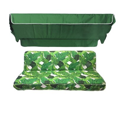 Комплект подушок для гойдалки eGarden Palma 170x110x6 зелений тент 120x200 4539 фото