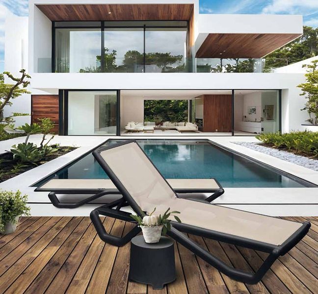 Лежак Progarden GOA антрацит, бежевий текстилен 30004963 фото