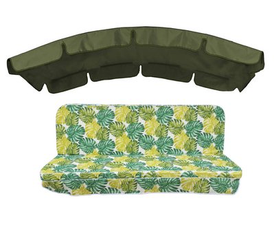 Комплект подушок для гойдалки eGarden Fauna 180x110x6 хакі тент 120x210 4877 фото