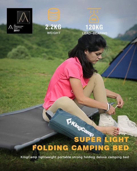 Розкладачка KingCamp Ultralight Camping Cot(KC3986) LIGHT GREY 11569 фото