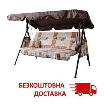 Садовые качели "Дачные" (Бязь, Коричневая клетка) 53179 фото