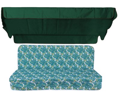 Комплект подушок для гойдалки eGarden Savanna 170x110x6 темно-зелений тент 120x200 4926 фото