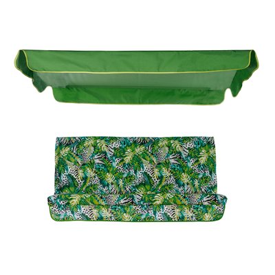 Комплект к качелям Ost-Fran LYON 135x105x7 см, ткань зеленые листья/2414 3577 фото