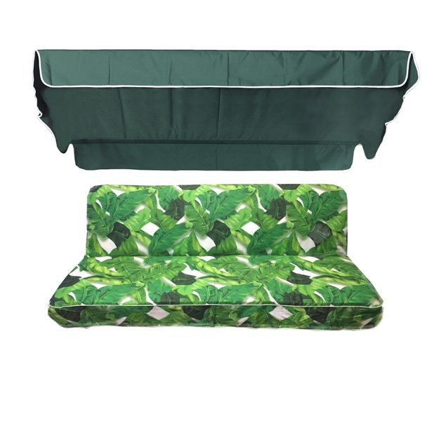 Комплект подушок для гойдалки eGarden Palma 170x110x6 темно-зелений тент 120x200 4680 фото