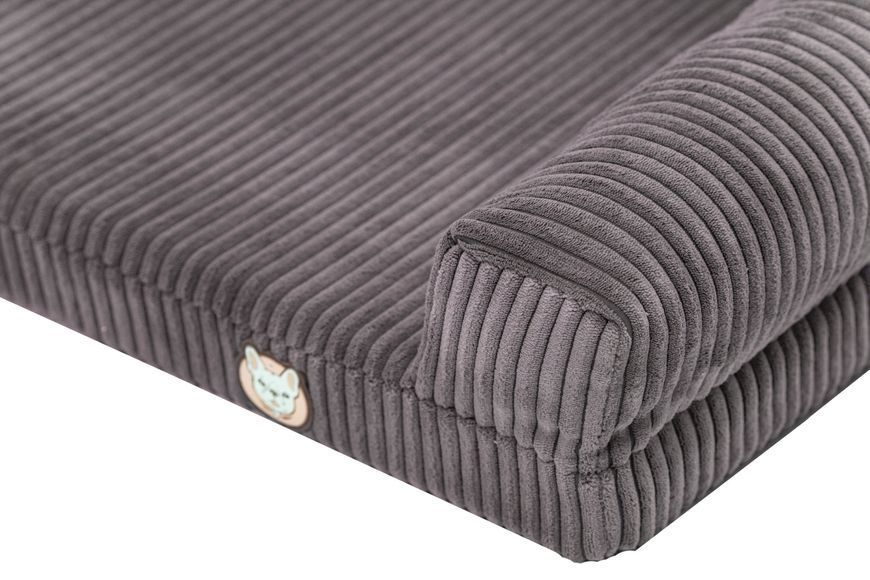 Лежак для собак eGarden Comfort Box, кордовий велюр 50х75 сіро-коричневий 6037 фото