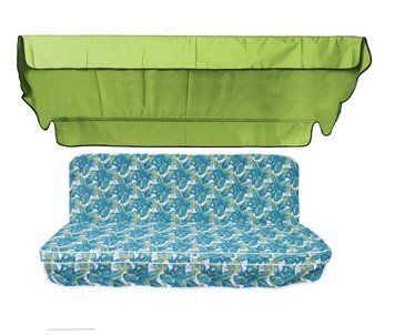 Комплект подушок для гойдалки eGarden Savanna 170x110x6 салатний тент 120x200 4926 фото
