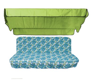 Комплект подушок для гойдалки eGarden Savanna 170x110x6 салатний тент 120x200 4927 фото