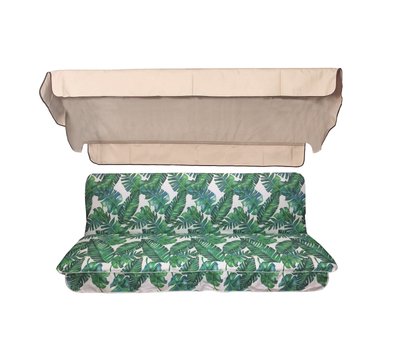 Комплект подушок для гойдалки eGarden Tropic 170x110x6 бежевий тент 120x200 4543 фото